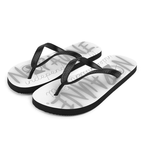 Flip-flops by Nopaune facing the camera at an angle.