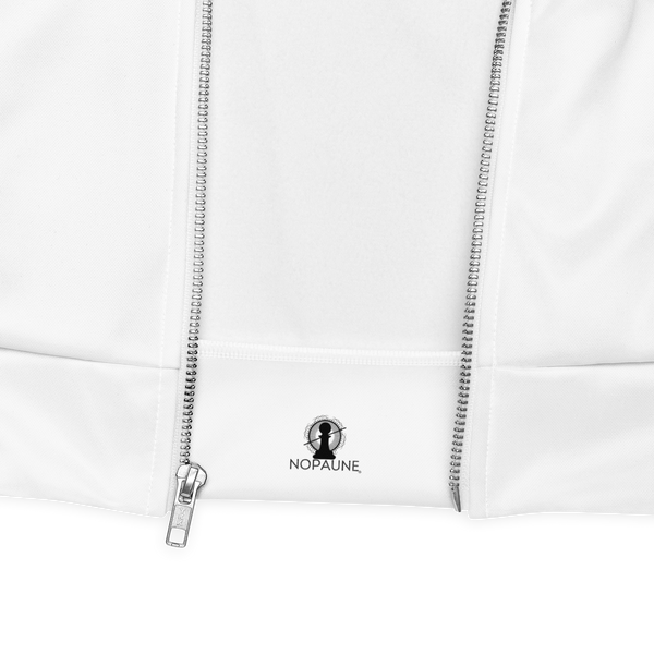 An image showing the front, inner hemline of sublimated jacket by Nopaune.