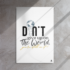 Product mockup of artwork by Nopaune LLC on metal printed canvas. 