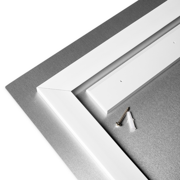 Frame and valence on metal-printed wall art by Nopaune.