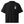 Black t-shirt with a graphic design on the chest against a white background