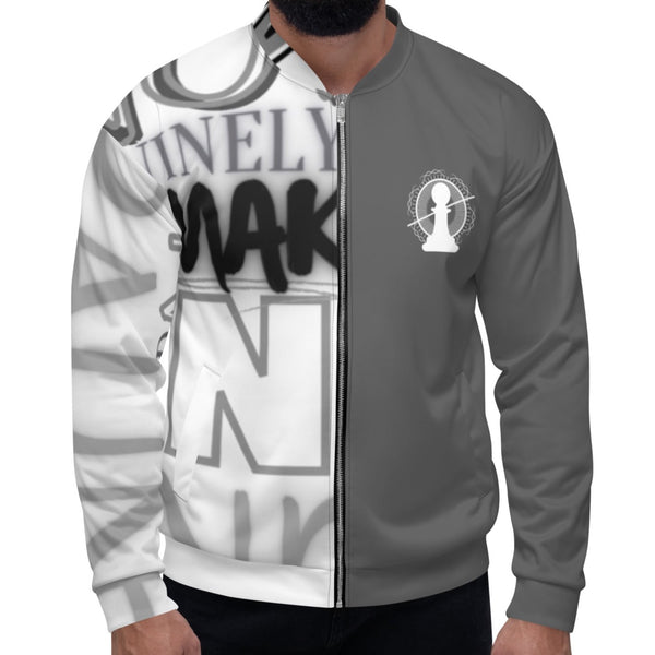 Man wearing sublimated bomber jacket by Nopaune.
