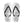 Overhead shot of white flip-flops with black toe straps. The words 