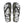 Overhead shot of black flip-flops with black toe straps. The words 