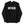 Display of a black hoodie bearing the word 